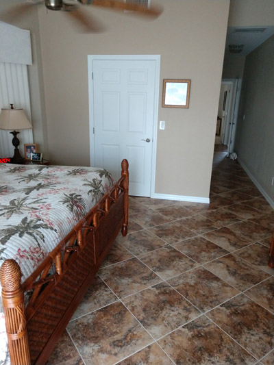 master suite tile floor on diagonal