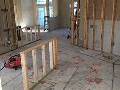 Layout mocked up to allow our home owners to walk thru the space rather than just look at on paper.