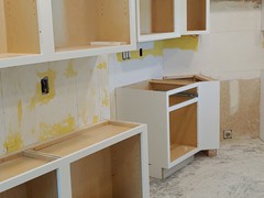 New Fabuwood cabinet frames ready for doors.